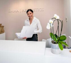 Emma J at the reception at Emma J aesthetics in Inverness